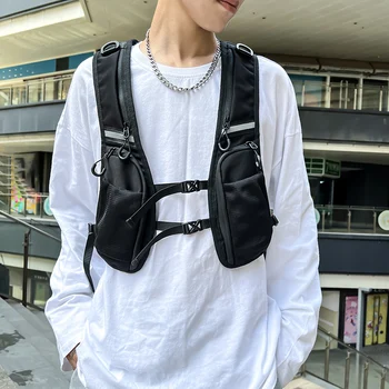 Hip-Hop Streetwear Brust Rig Tasche für Männer Mode Wasserdichte Taktische Weste Brust Packs Funktion Lagerung