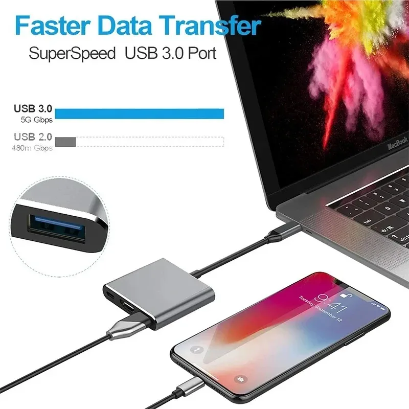 3-in-1 USB-C Hub mit 4K HDMI, USB 3.0 und PD Laden – Bild 5