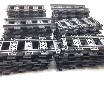 Stadt Züge Zug Gleis Schiene Gerade Schienen Technische Bausteine Set Bricks Modell Kinder (50 Stück)