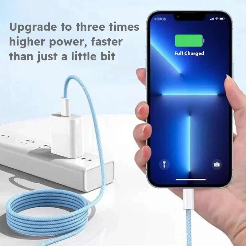 Geflochtenes USB-C Ladekabel für iPhone, 35 W PD, Schnellladen – Bild 6