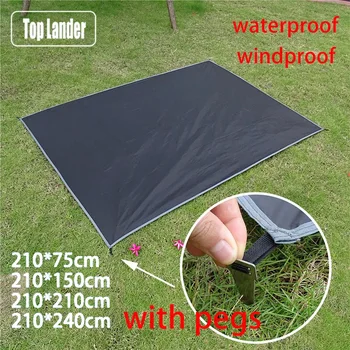 Wasserdichte Campingmatte mit Heringen, Zeltmatratze, Outdoor-Picknickdecke, ultraleicht, große tragbare