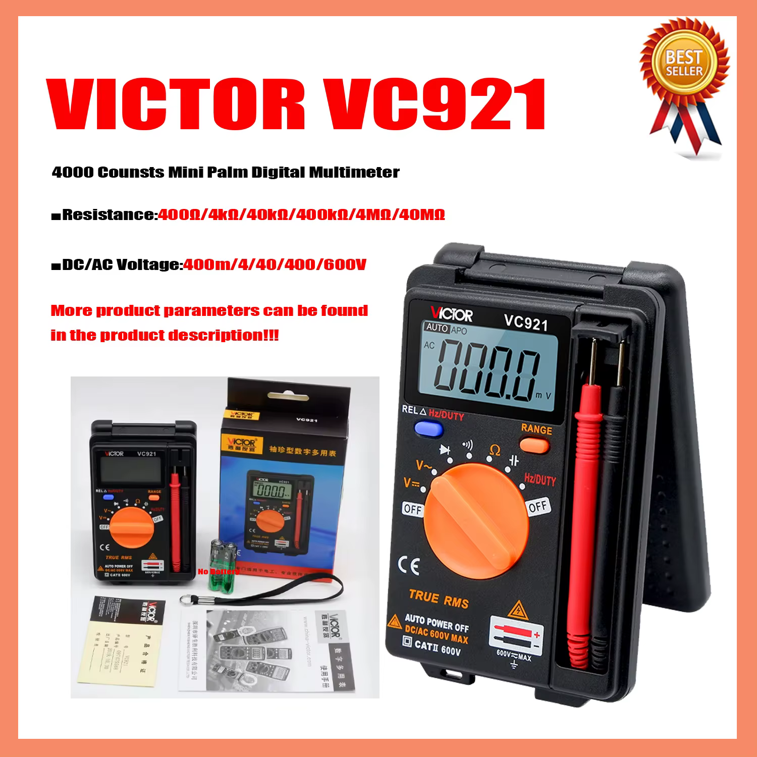 VICTOR VC921 Digitalmultimeter DMM Integrierter persönlicher
