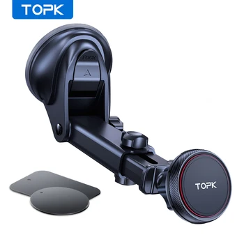 TOPK Magnetischer Autotelefonhalter, starke Saugnapfhalterung, Armaturenbrett, Windschutzscheibenständer