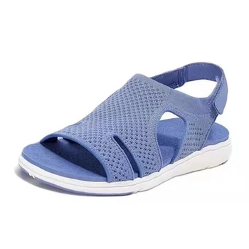 Tanzschuhe Sommer Damen Sandalen Große atmungsaktive elastische fliegende gewebte bequeme europäische