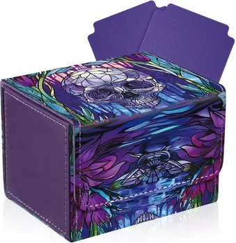 Deckbox für TCG-Karten, Aufbewahrungsbox für Sammelkarten, fasst über 120 Karten mit Schutzhüllen, Kartenbox