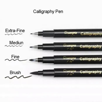 Kalligraphie-Stifte, nachfüllbar, Tinte, fein, extra fein, Pinsel, mittelgroß, schnell trocknend