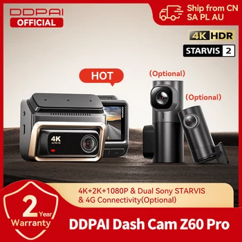 DDPAI Z60 Pro 4K Dashcam Auto-Dashcam Front GPS Autokamera mit Dual-SONY-Sensor WiFi ADAS Nachtsicht DVR