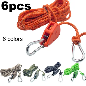 Reflektierende Camping Zelt Seil Binden Verschluss Feste Schnalle Pulley Spanner Ratsche (6 Stück)
