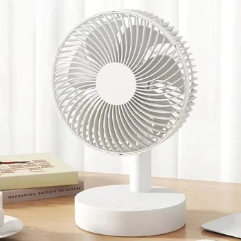 Youpin Ventilator, kleiner weißer Tischventilator mit Timer, geräuscharm, mit vier einstellbaren
