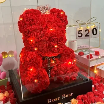 Künstliche Blume, ewige Rose, Teddybär für Mama, Muttertag, Geburtstag, Valentinstag, Jahrestag, Geschenke