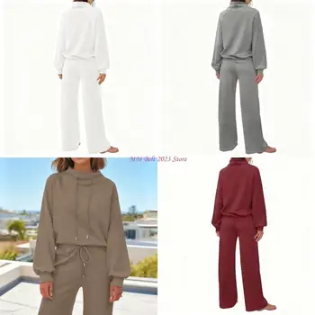 49ME Lounge-Sets für Damen, Trainingsanzüge, 2-teilige Outfits, Herbst-Sweatshirt mit Kordelzug, Jogginghose
