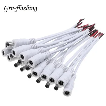 5,5 x 2,1 mm DC männlich weiblich Netzstecker Kabel Draht Jack Adapter Stecker für CCTV einfarbig 3528 5050