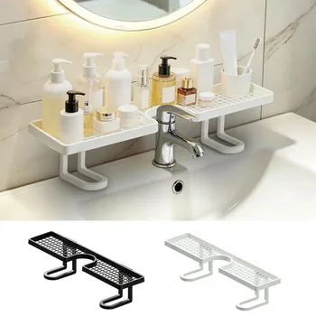 Badezimmer U-förmiges Wandregal, schwebendes Regal über der Spüle, Organizer für Waschbecken, bohrfreie