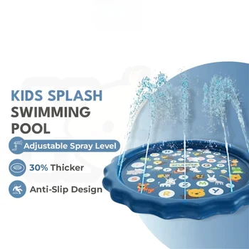 100/170 cm Outdoor Kinder Sprinkler Spielen Pad Matte Rasen Strand Buchstaben Aufblasbare Wasser Pad Spray