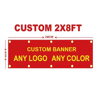 Individuelles Banner Personalisierte 2x8FT Flagge Dekoratives Polyester-Banner für Wandbehang Sportverein Team