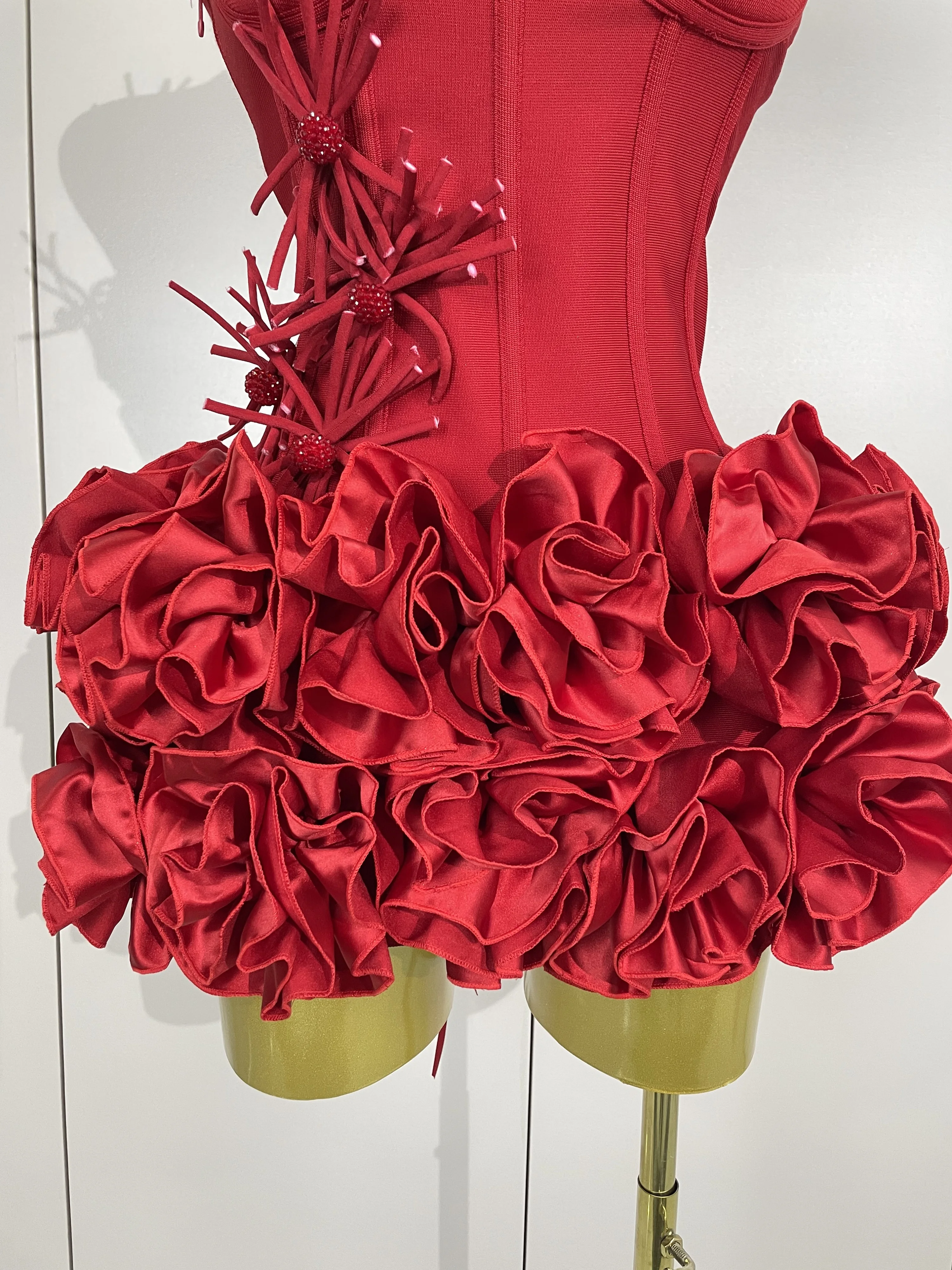 Sexy Neckholder Abendkleid Celebrity Club Zweiteiliges Set – Bild 6