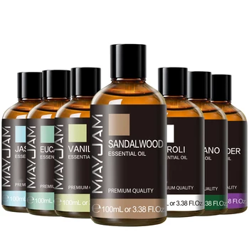 MAYJAM 1 Stück 100 ml ätherisches Öl mit Tropfer, Sandelholz, Lavendel, Eukalyptus, Vanille, Aromaöl