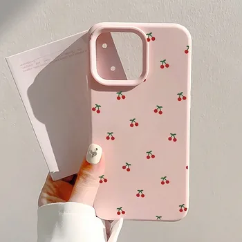 IPhone 17 16 15 14 13 12 11 Pro Max Fall Nette Cartoon Kirsche Grafik Silikon Telefon Abdeckung Für iPhone 15