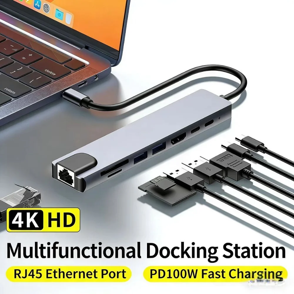 USB-C Dockingstation mit HDMI und RJ45 für MacBook Air und