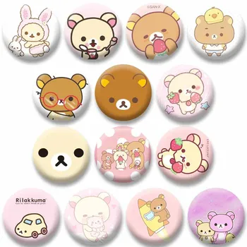 Niedliche Cartoon-Rilakkuma-Abzeichen, Kawaii-Bär-Brosche, individuelle Knopfnadeln, Rucksack, Kleidung