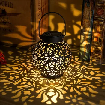 Outdoor Garten Solar Licht Eisen Kunst hängen Licht hohl LED Landschaft Licht Garten Dekoration Projektion