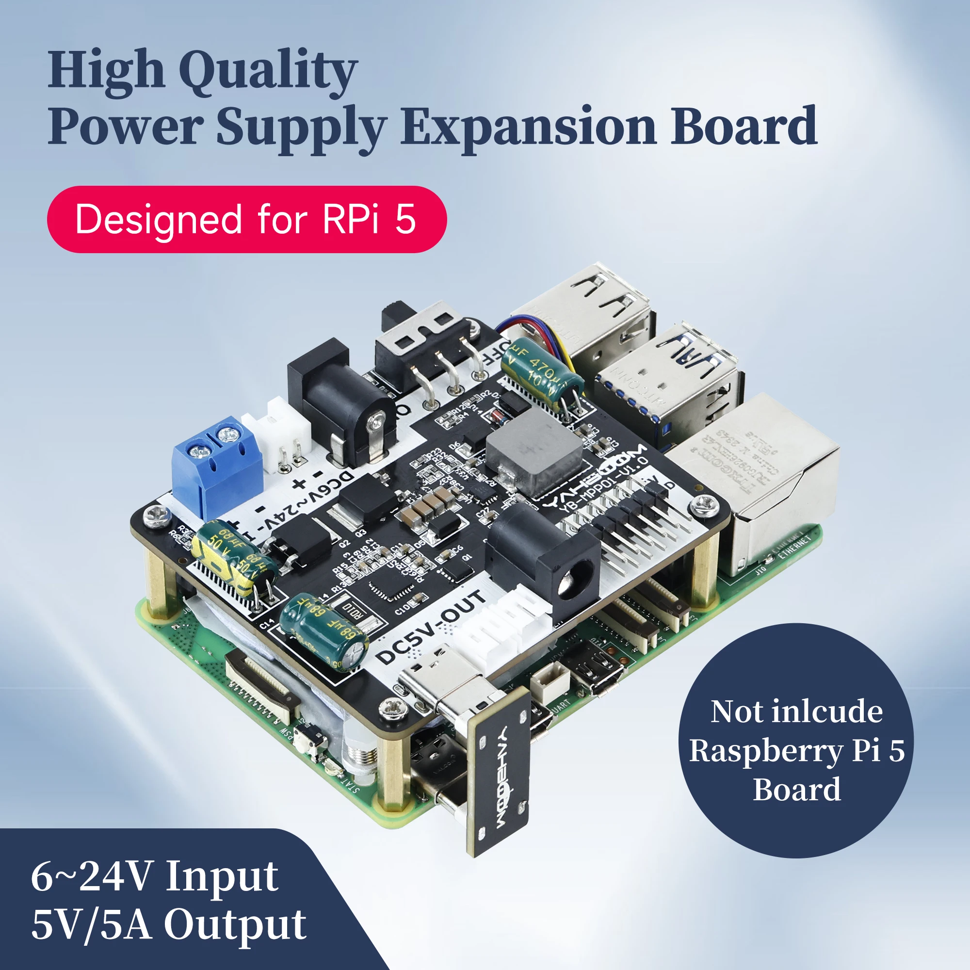 Raspberry Pi 5 Netzteil-Erweiterungsplatine DIY