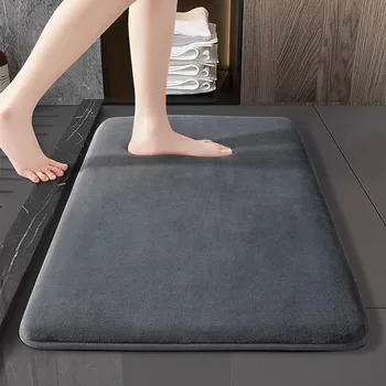 Einfarbig Badezimmer Matte Badezimmer Boden Matte Tür Matte Haushalt Nicht Slip Fuß Matte Korallen Samt