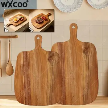 Küchen-Holzschneidebrett mit Griff Lebensmittelsicheres Schneidebrett für Obst Gemüse Käse Brot Fisch Desserts