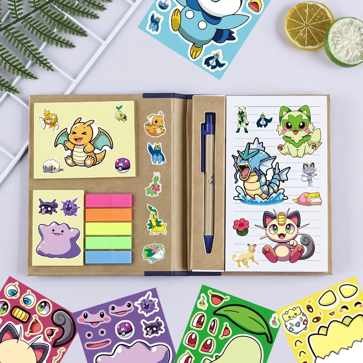 16 Blatt Pokemon Make A Face Puzzle Aufkleber Pikachu – Bild 6