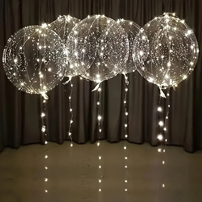 5 Sets LED-Leuchtballons, 50,8 cm, klarer, leuchtender – Bild 2