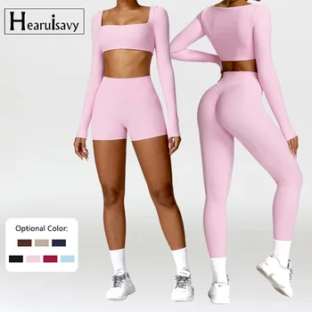 Sommer 2-teiliges Yoga-Outfit Sportset Damen Schnelltrocknend Fitness-Set Damen Trainingsanzug Lauf-Workout