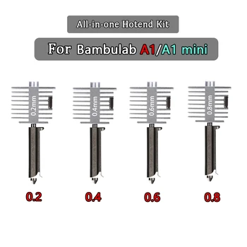 Verbessertes Hotend-Kit für Bamb Lab A1/A1 Mini, schnelle Hot-End-Baugruppe, 0,2/0,4/0,6/0,8 mm Düse aus
