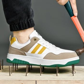 Sicherheitsschuh Herren Arbeitsschuhe Leichte, bequeme Sicherheits-Sneaker mit Stahlkappen Atmungsaktive