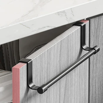 Handtuchstange aus Stahl und Metalldraht über dem Schrank, Handtuchhalter, Aufbewahrungsorganisator