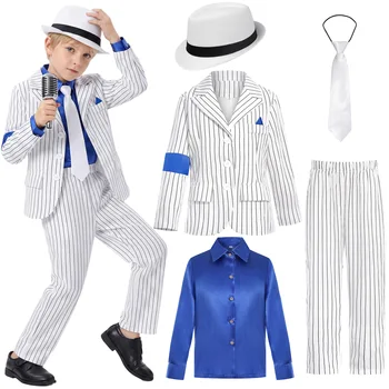 Michael Jackson Cosplay Kostüm Tanzstar Glänzende Hosen Outfit Set 80er 90er Jahre Bühnen-Party-Kleidung