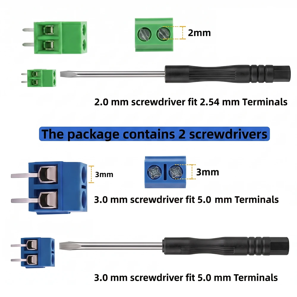 102-teiliges Schraubklemmen-Set, 2,54 mm & 5,08 mm Rastermaß – Bild 2