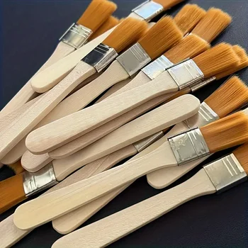 Pinsel mit Holzgriff und Nylonborsten zum Ölgemälden, Abstauben und Reinigen - nicht (10 Stück)