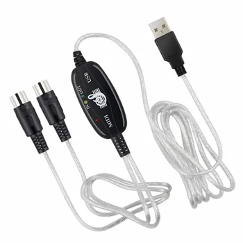 5-Pin-MIDI-zu-USB-Konverter, IN-OUT-Keyboard-zu-PC-Konverter, MIDI-Schnittstellenkabel, tragbares