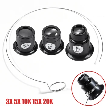 3X 5X 10X 15X 20X Juweliere Augenlupe Schleife Lupe Glas Uhrmacher Tragbare Monokulare Uhr Lupe Werkzeug Kits
