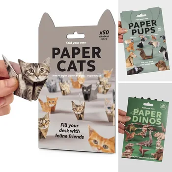 Kreatives DIY-Papier für Katzen, 50 Blatt, DIY-Origami-Papier, handgefertigtes DIY-Papier, Katze, Hund