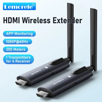Lemorele 5G 200M Wireless HDMI Sender und Empfänger Meeting Bluetooth Sender Audio für Laptop TV Projektor