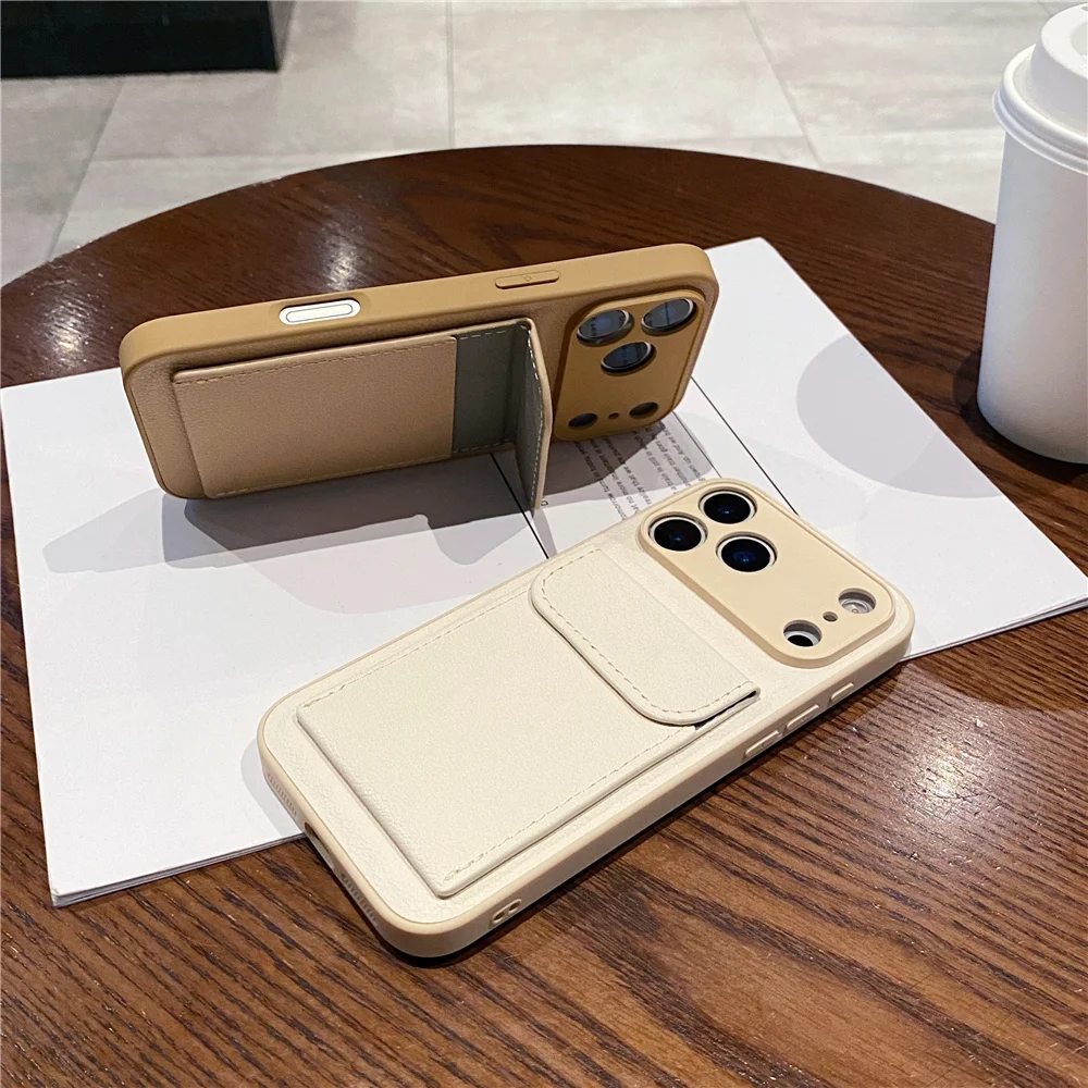 Luxus Leder Kartenhalter Brieftasche Fall für iPhone 11 12 13 – Bild 5