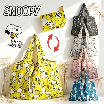 Snoopy bedruckte, faltbare, wiederverwendbare Einkaufstasche, große Kapazität, umweltfreundliche