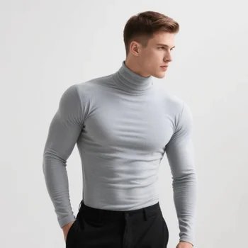Thermo-Unterwäsche Oberteile für Herren Winterkleidung Thermoshirt Herbst Herren Winter-Strumpfhose Rollkragen
