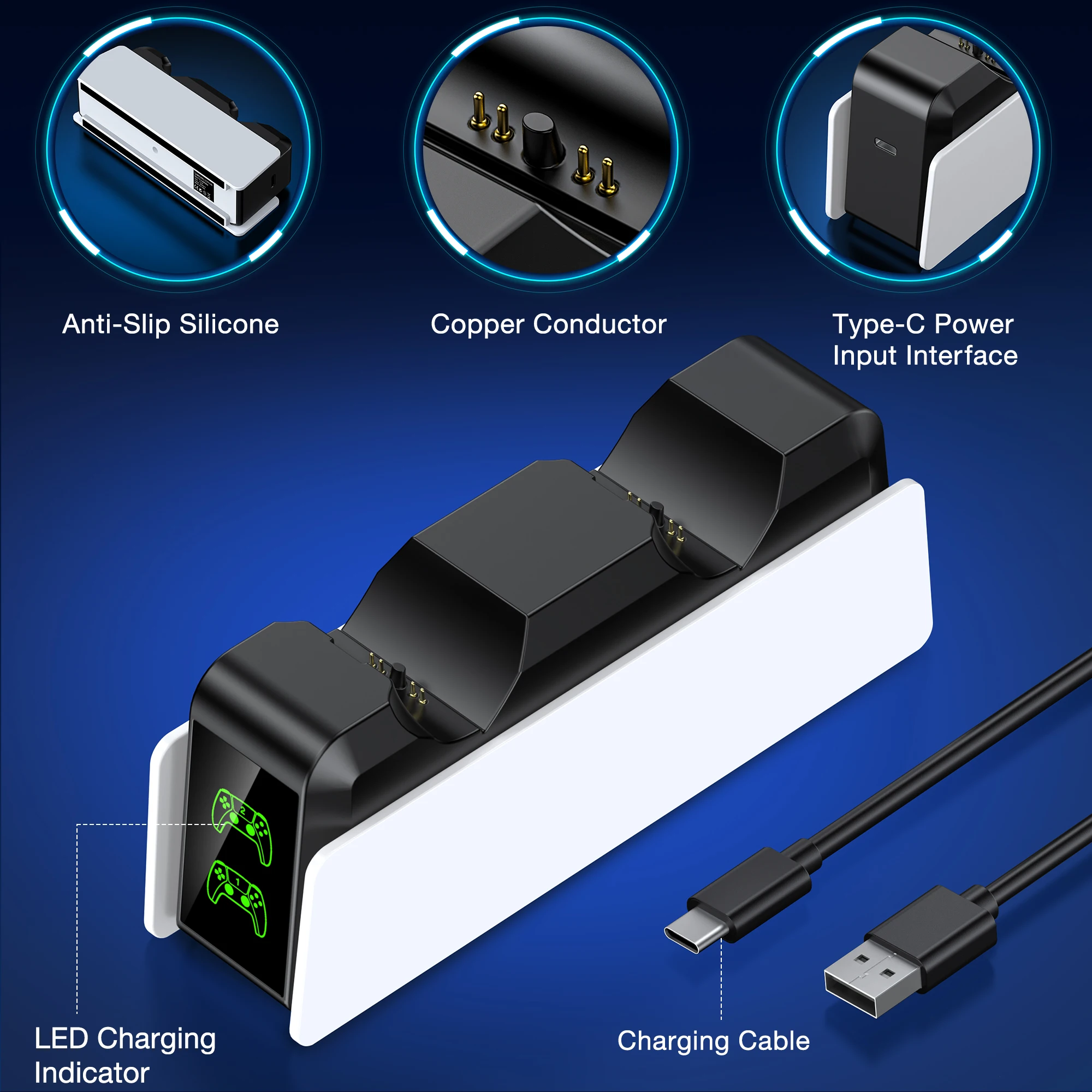 Für PS5 Controller Ladegerät DualSense Ladestation Dual Lade – Bild 6