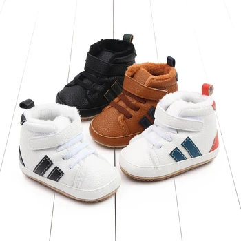 Baby Winter und Herbst Kleinkind Lauflernschuhe Knöchelbedeckte TPR-Sohle Rutschfestes weiches PU 2023