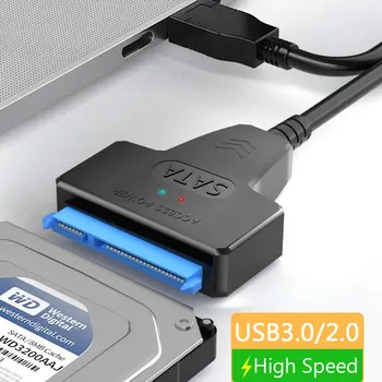 SATA-zu-USB 3.0/2.0-Kabel bis zu 6 Gbit/s für 2,5-Zoll-externe HDD SSD-Festplatte SATA 3 22-poliger Adapter