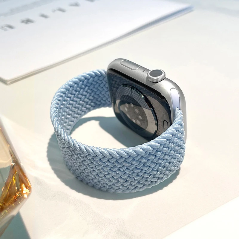 Geflochtenes Solo Loop Armband für Apple Watch 46mm 44mm 40mm