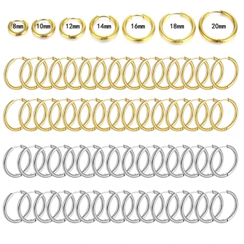 Minimalistische 316L Edelstahl kleine Creolen für Frauen Mann klassische runde Ohrringe Mode Ohrpiercing