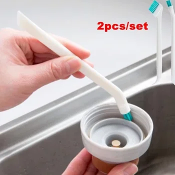 Reinigung schmale pinsel lange griff tragbare spalt baby flasche spalt reinigung pinsel haushalt (2 Stück)